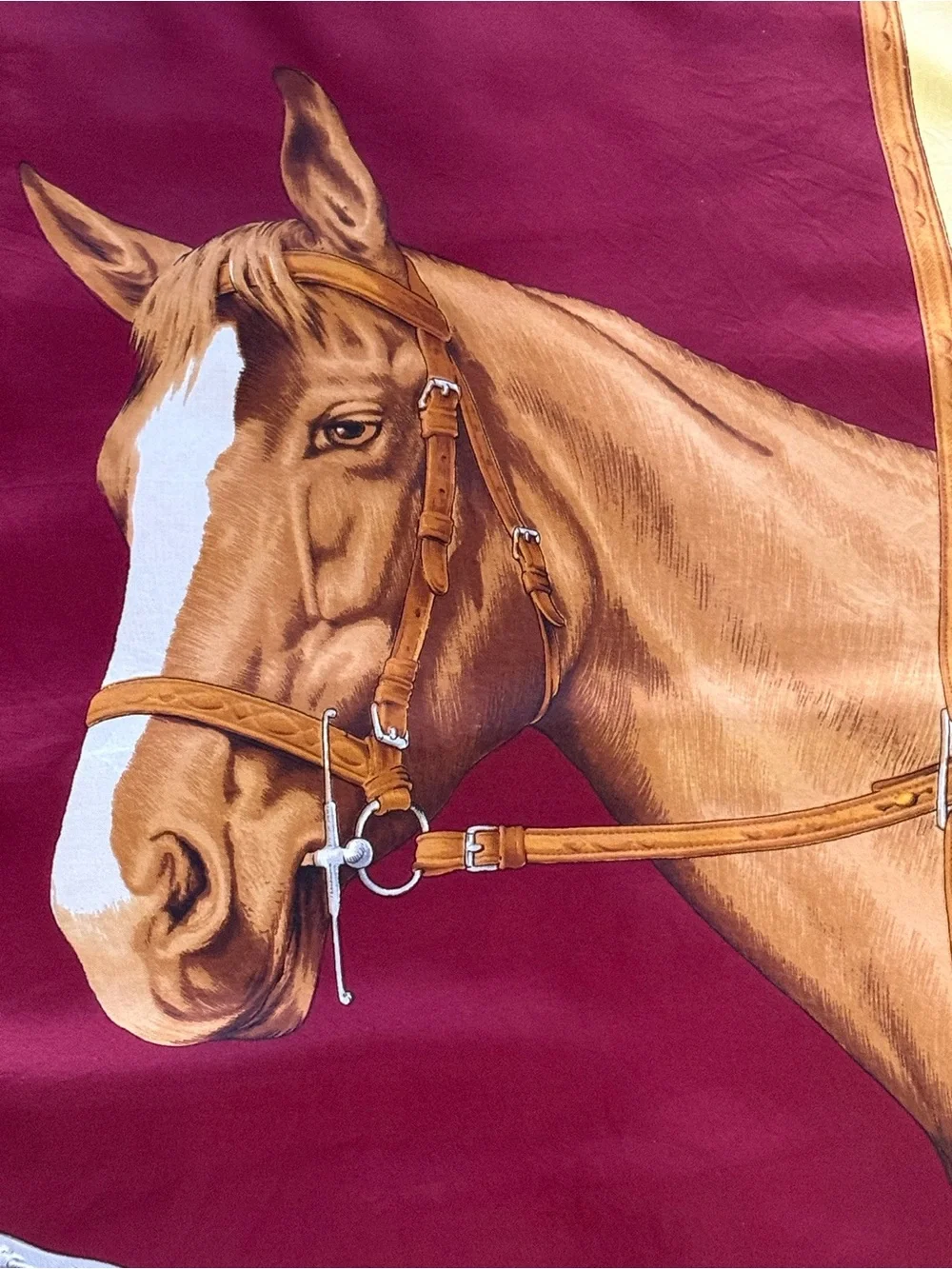 Vintage Equestrian Horse Silk Scarf